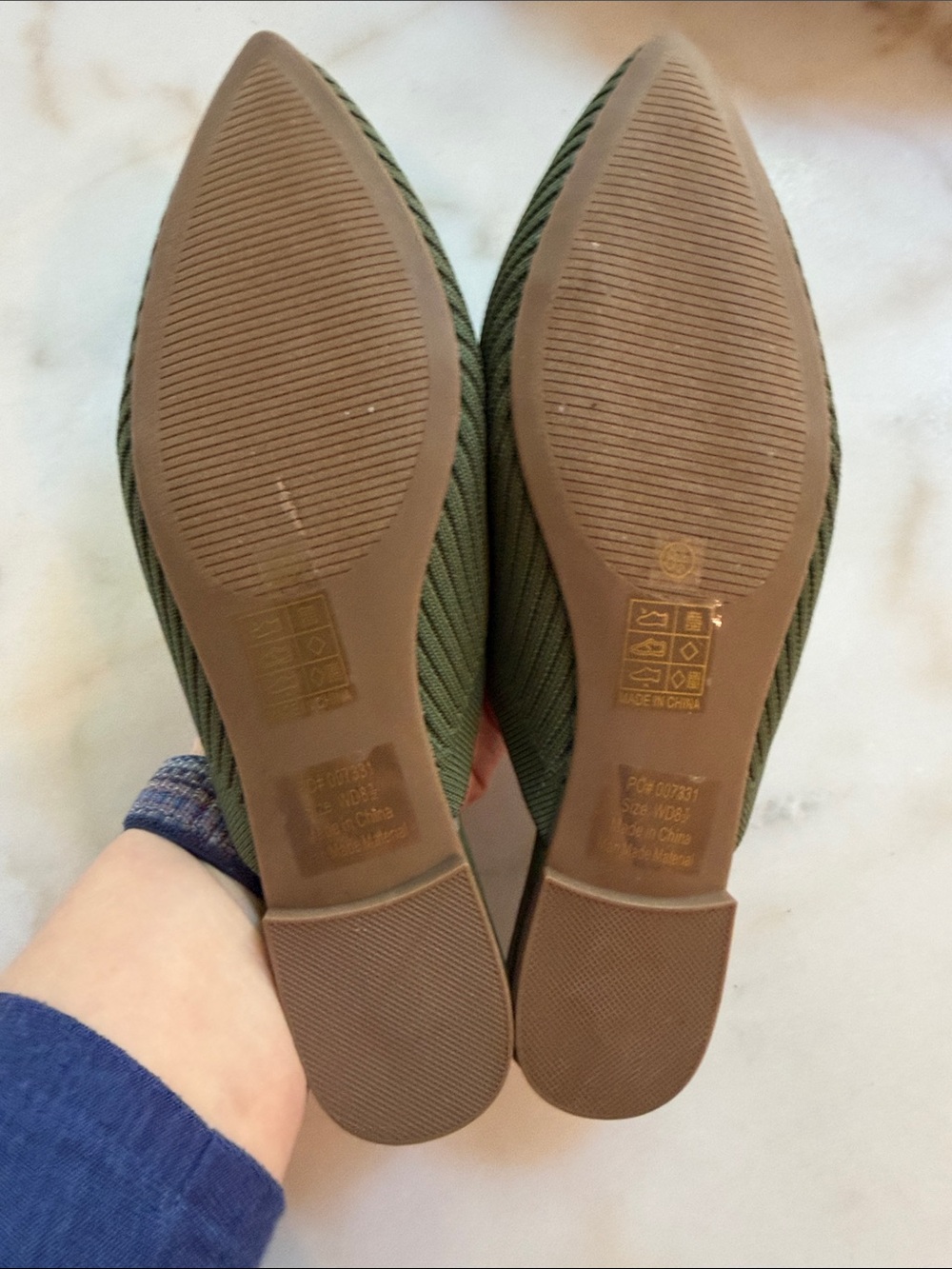 Journee Collection Olive Ribbed Pointed Slip-On Mules - Picture 4 of 6